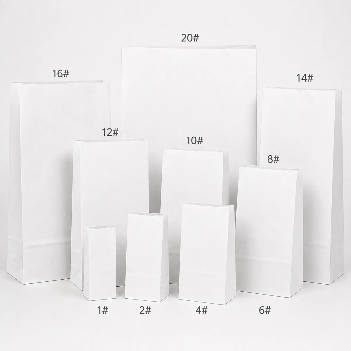 White SOS Paper Bag Size Range product photo