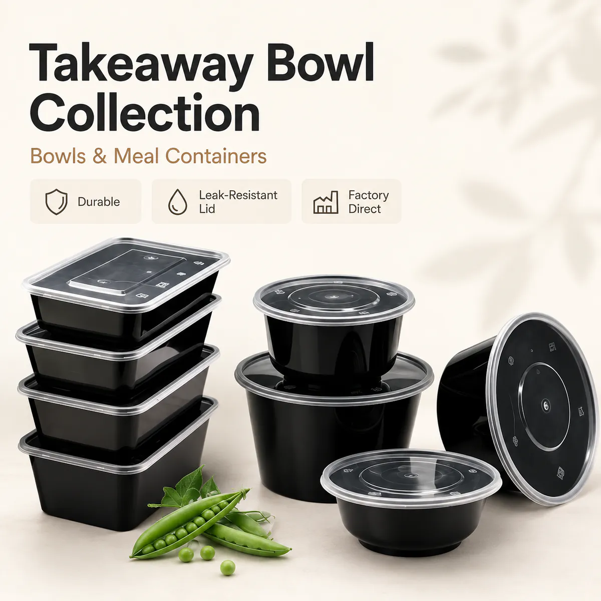 Black Takeaway Bowl Collection product photo