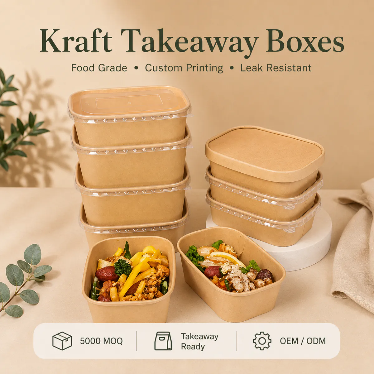 Kraft Paper Takeaway Boxes product photo