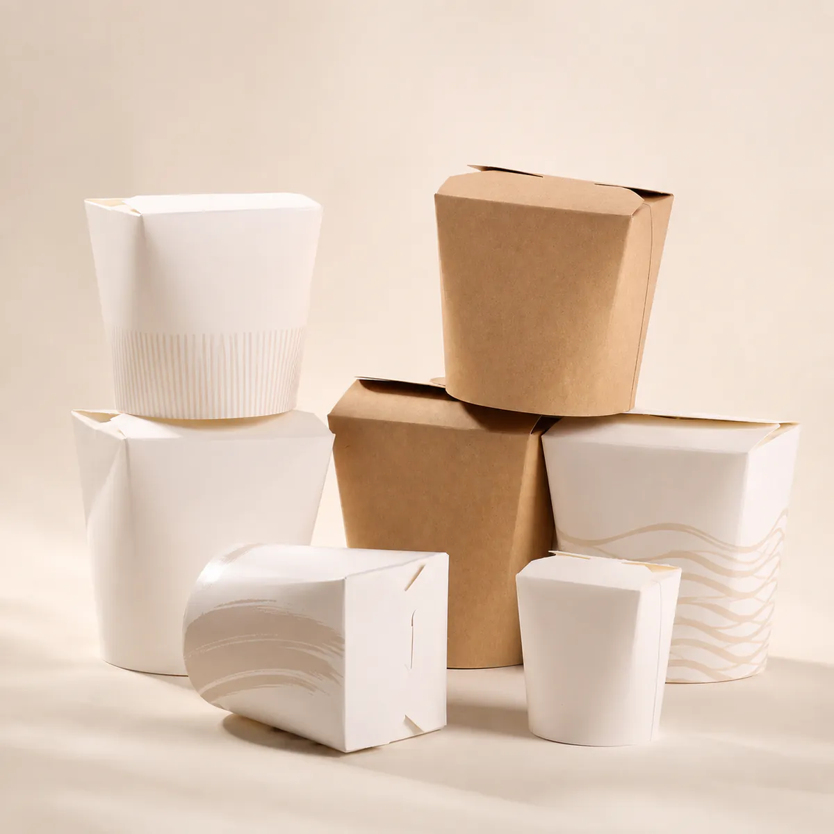 White and Kraft Paper Food Tubs product photo