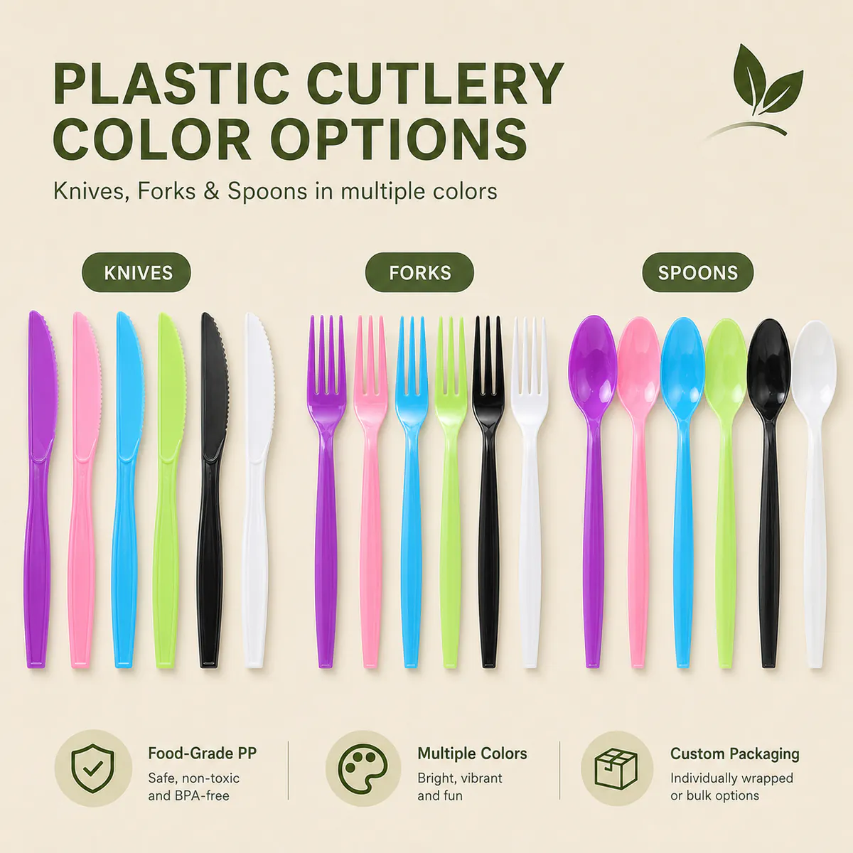 Color Plastic Cutlery product photo