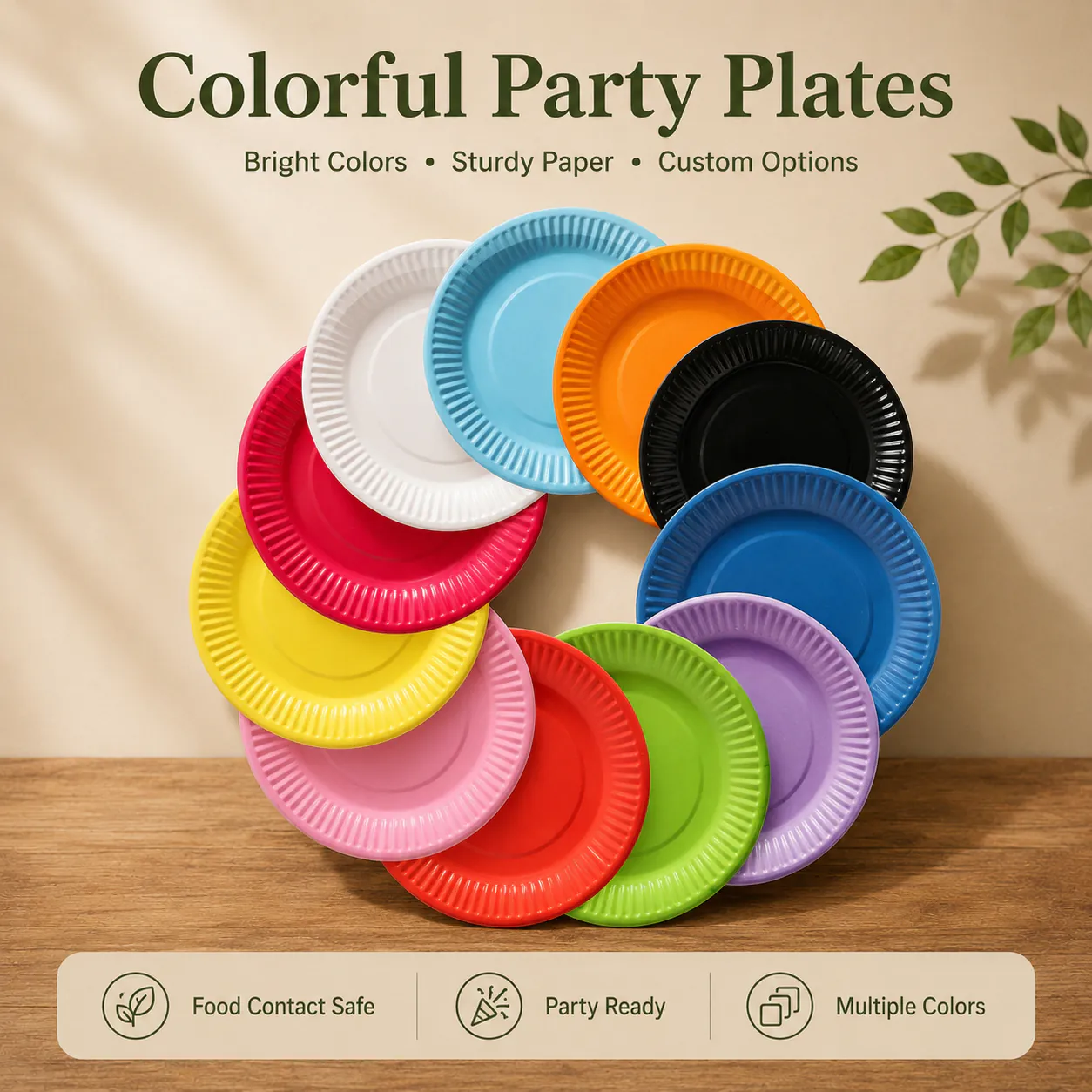 Colorful Disposable Party Plates product photo
