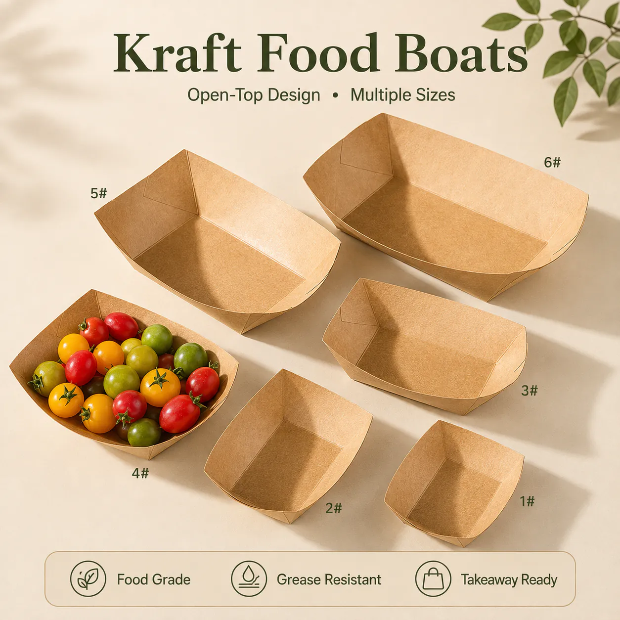Kraft Paper Food Boats product photo