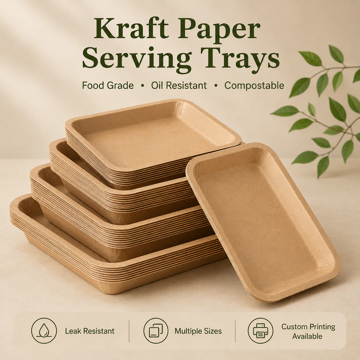 Kraft Paper Serving Trays product photo