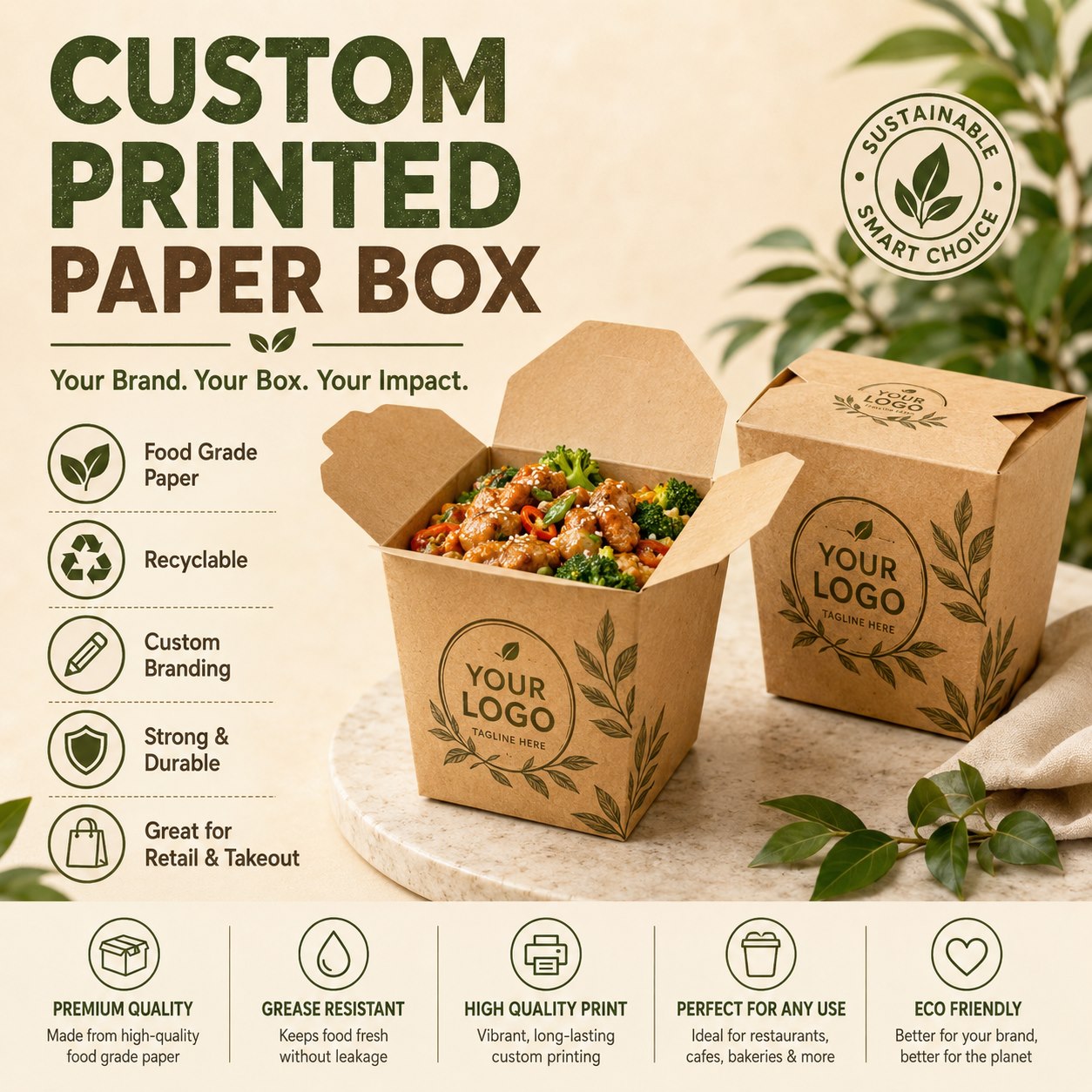 Custom printed food packaging