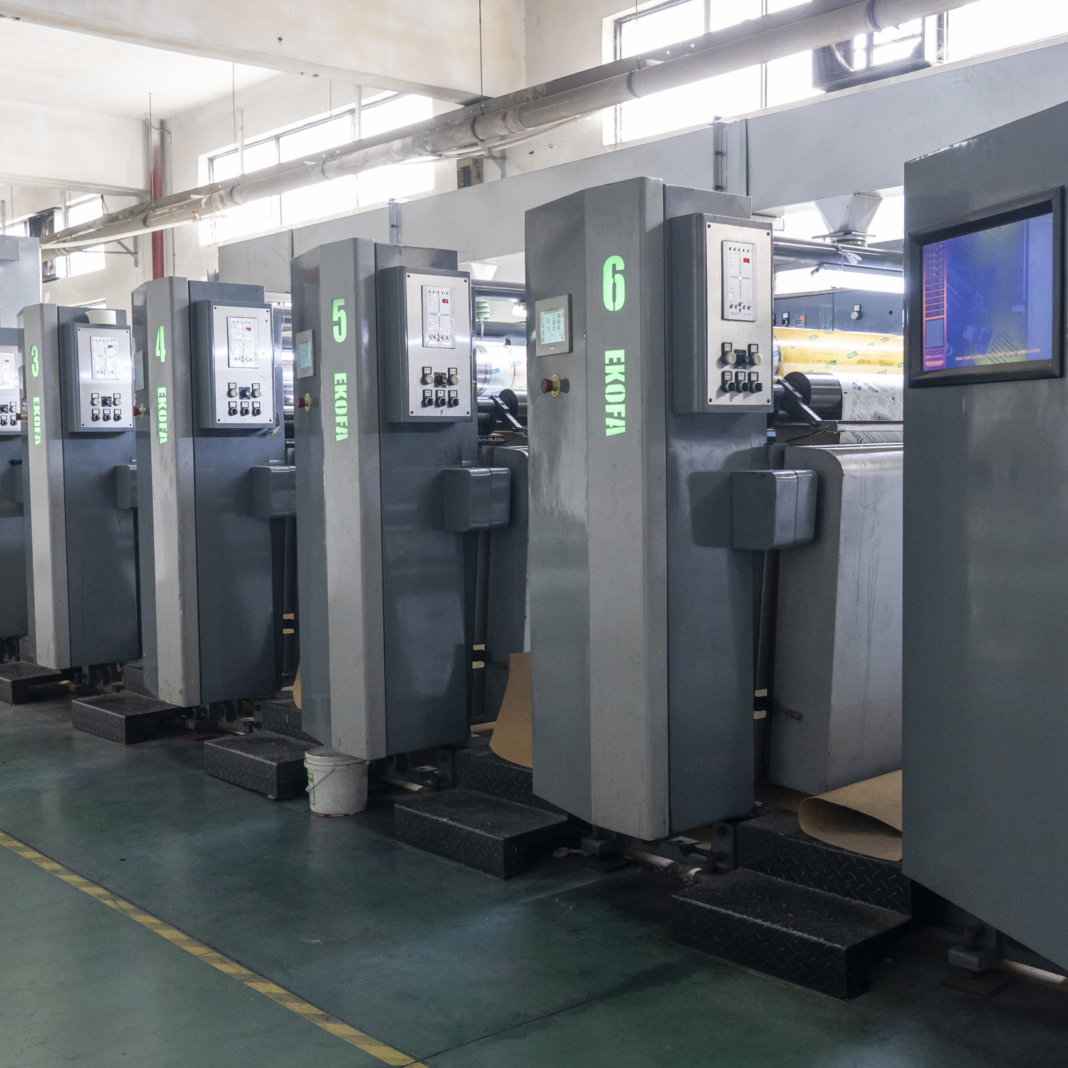 Food packaging production flexographic printing line