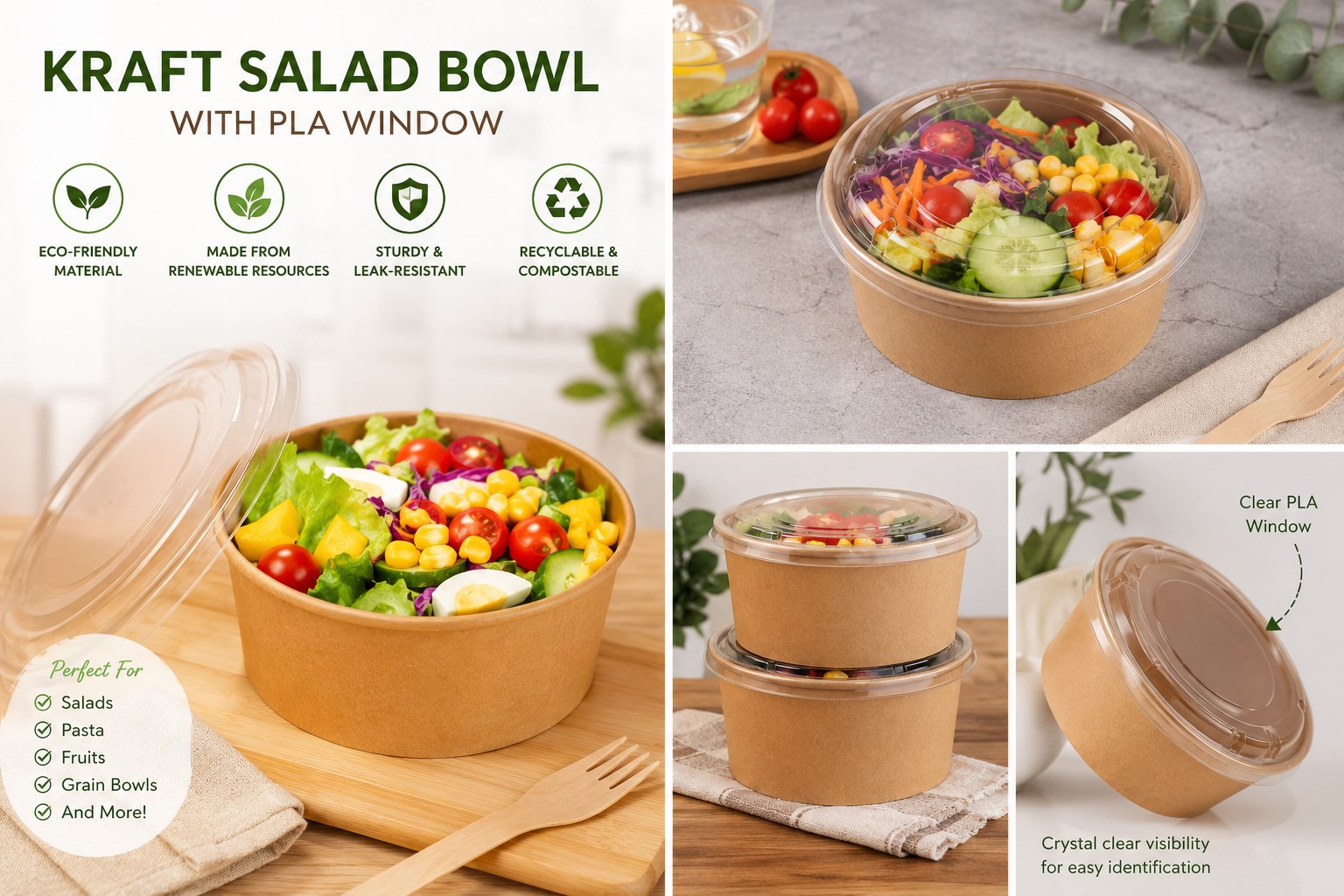 Wholesale Paper Salad Bowls